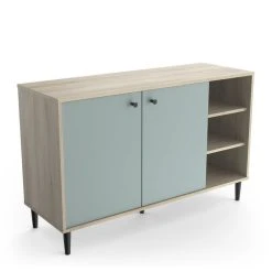 Budget 😀 Buffet Scandinave 2 Portes 3 Niches L110cm SMART 🔔
