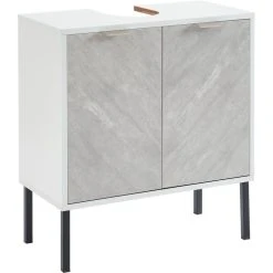 Vente flash 👏 Meuble De Salle De Bain Sous-vasque 2 Portes L60cm ALBUFEIRA 🧨