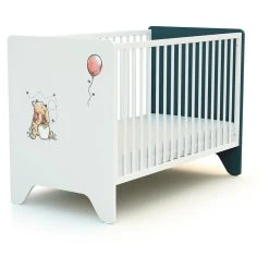 Sortie 💯 AT4 Lit Bébé 60x120 Cm WINNIE BALLON DISNEY Bleu Canard 😉