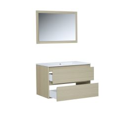 Le moins cher ✨ Ensemble Meuble De Salle De Bain Bloc 2 Tiroirs Avec Vasque Encastrée Et Miroir L80 Cm + Colonne LAKE ???? -VIDAXL Shop unnamed file 1933