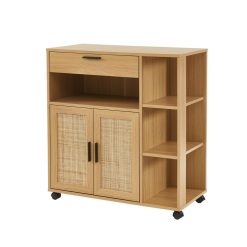 Les meilleures critiques de ???? Desserte De Cuisine 2 Portes 1 Tiroir En Cannage Naturel L80cm AMANDINE ????