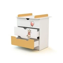 Le moins cher 🎁 AT4 Commode à Langer 3 Tiroirs WINNIE BALLON DISNEY Jaune 😀 -VIDAXL Shop unnamed file 1956