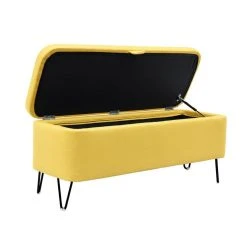 Grosses soldes 😉 Bout De Lit Coffre En Tissu Et Pieds épingles Noirs SILVES 🤩 -VIDAXL Shop unnamed file 1964