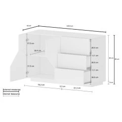 Bon marché 👏 Buffet Moderne 2 Portes 3 Tiroirs L140cm SORRENTE 🔥 -VIDAXL Shop unnamed file 1973