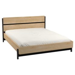 Meilleure affaire ???? Lit Double 160 Cm Avec Tête De Lit Esprit Industriel DOWNTOWN ????