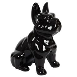 Alternative view of Meilleur prix ⌛ Paris Prix Statuette Déco En Céramique "bulldog" 30 Cm Noir ????