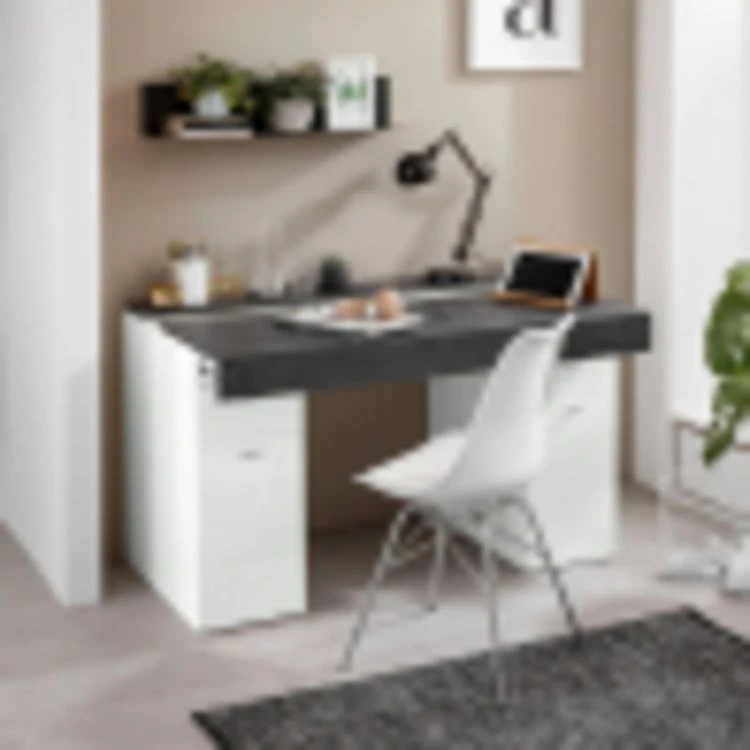 Remise 🤩 Bureau 2 PorteS 2 Tiroirs Avec Plateau Coulissant Et Rangement 130 Cm TAVIANO 😀 6 Remise 🤩 Bureau 2 PorteS 2 Tiroirs Avec Plateau Coulissant Et Rangement 130 Cm TAVIANO 😀 – Image 4