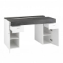 Remise ???? Bureau 2 PorteS 2 Tiroirs Avec Plateau Coulissant Et Rangement 130 Cm TAVIANO ???? -VIDAXL Shop unnamed file 2039