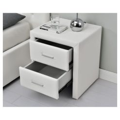 Offres ❤️ Table De Chevet 2 Tiroirs En PU LAGOA ⭐