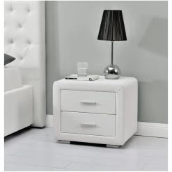 Le moins cher ⭐ Table De Chevet 2 Tiroirs En PU LAGOA 😉 -VIDAXL Shop unnamed file 2074