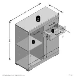Top 10 🧨 Commode De Rangement 2 Portes 2 Tiroirs L80 Cm PARK 🎁 -VIDAXL Shop unnamed file 2078