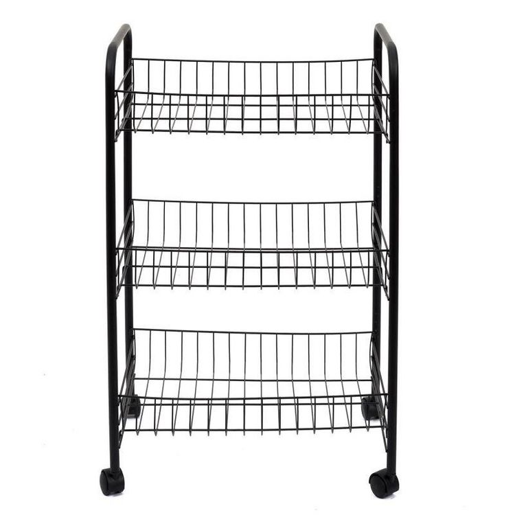 Bon marché ???? Paris Prix Desserte De Cuisine 3 Niveaux 62cm Noir ???? 4 Bon marché ???? Paris Prix Desserte De Cuisine 3 Niveaux 62cm Noir ???? – Image 2