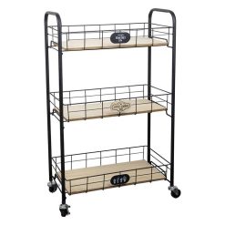 Sortie ???? The Home Deco Factory Desserte à Roulettes 3 Niveaux Little Market ⌛