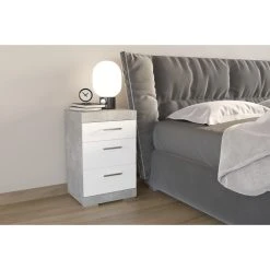 Tout neuf ⭐ Table De Chevet 3 Tiroirs L40 Cm PARK 🎁