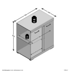 Le moins cher ???? Commode De Rangement 2 Portes L80 Cm PARK ???? -VIDAXL Shop unnamed file 2147