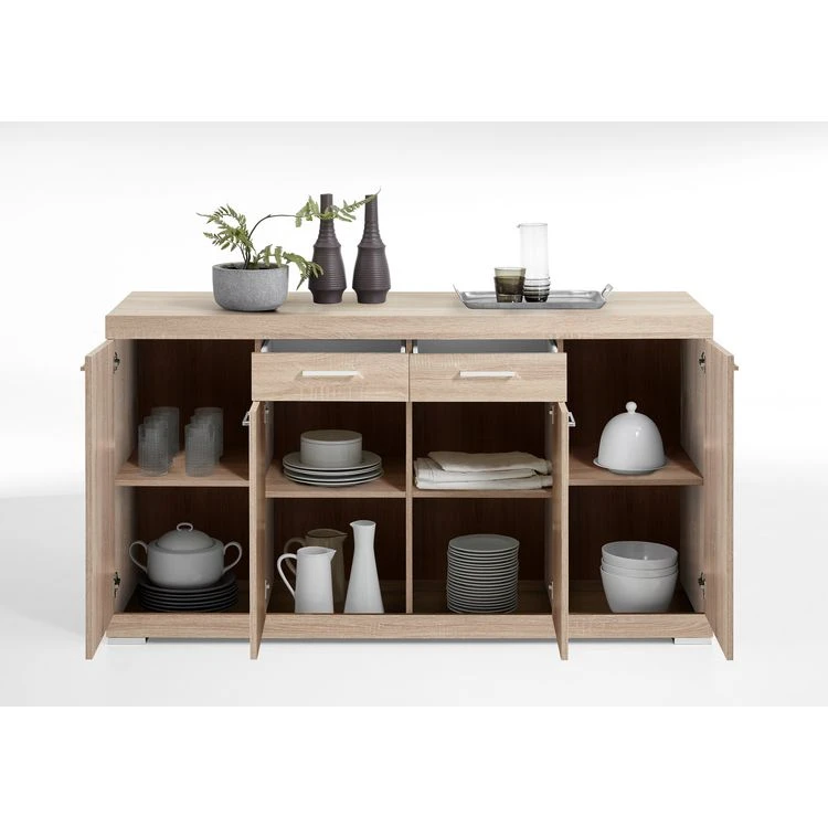 Tout neuf ✔️ Commode De Rangement 4 Portes 2 Tiroirs L120 Cm PARK ⭐ 4 Tout neuf ✔️ Commode De Rangement 4 Portes 2 Tiroirs L120 Cm PARK ⭐ – Image 2