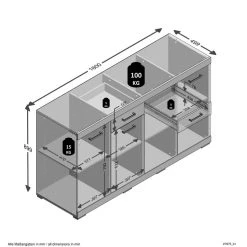 Tout neuf ✔️ Commode De Rangement 4 Portes 2 Tiroirs L120 Cm PARK ⭐ 12 Tout neuf ✔️ Commode De Rangement 4 Portes 2 Tiroirs L120 Cm PARK ⭐ -VIDAXL Shop unnamed file 2158