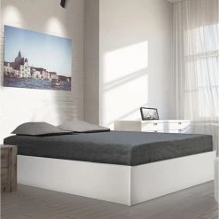 Coupon 🔔 Lit Coffre Avec Sommier Relevable 160x200 Cm MADRID 😀