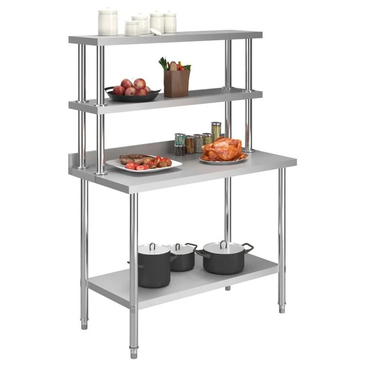 Tout neuf ✨ VIDAXL Table De Travail De Cuisine Avec Etagere 120x60x150 Cm Inox 🧨 4 Tout neuf ✨ VIDAXL Table De Travail De Cuisine Avec Etagere 120x60x150 Cm Inox 🧨 – Image 2