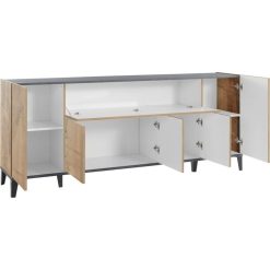 Promo ???? Buffet Moderne 5 Portes 1 Abbatant L200cm BARI ???? 4 Promo ???? Buffet Moderne 5 Portes 1 Abbatant L200cm BARI ???? -VIDAXL Shop unnamed file 2201