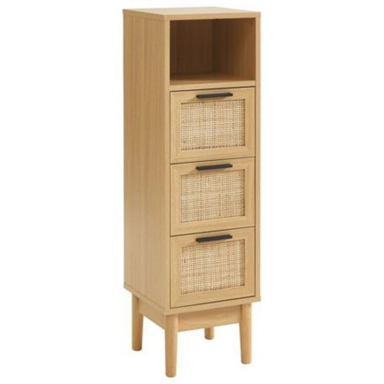 Meilleure vente 🔔 Demi Colonne De Rangement Salle De Bain Avec Cannage Naturel H100cm AMANDINE ✔️ 3 Meilleure vente 🔔 Demi Colonne De Rangement Salle De Bain Avec Cannage Naturel H100cm AMANDINE ✔️