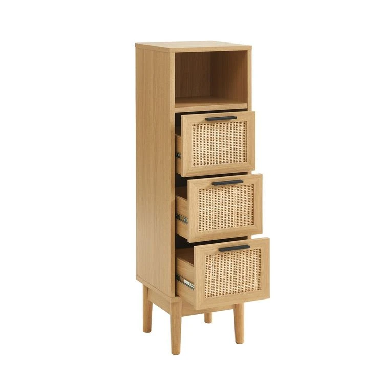 Meilleure vente 🔔 Demi Colonne De Rangement Salle De Bain Avec Cannage Naturel H100cm AMANDINE ✔️ 4 Meilleure vente 🔔 Demi Colonne De Rangement Salle De Bain Avec Cannage Naturel H100cm AMANDINE ✔️ – Image 2