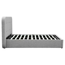 Sortie ✨ Lit Coffre Avec Sommier Relevable Et Tête De Lit Capitonnée En Tissu Gris Clair 140x190 Cm JOHN 🔔 -VIDAXL Shop unnamed file 2236