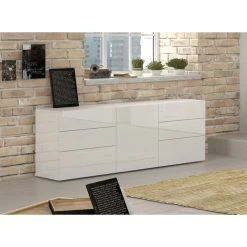 Grosses soldes ❤️ Buffet Moderne 1 Porte 6 Tiroirs L170cm FLORENCE ⭐