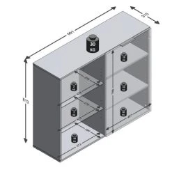 Offres ⌛ Commode De Rangement 1 Portes 3 Niches L99 Cm DARIK ⭐ -VIDAXL Shop unnamed file 2253