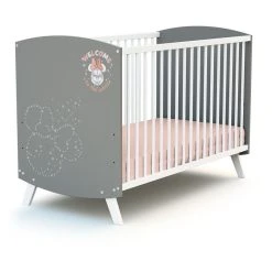 Nouveau 😉 AT4 Lit Bébé 60x120 Cm MINNIE Gris 😉