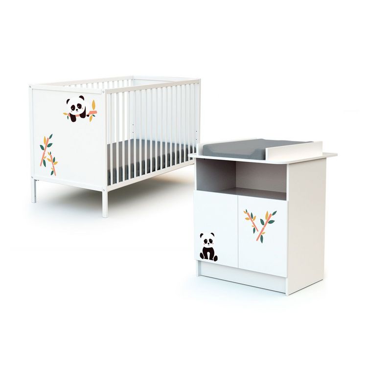 Ensemble lit bébé 60x120 cm + commode à langer 2 portes PANDA Blanc Top 10 ✔️ Commode à Langer 2 Portes Panda Blanc ???? -VIDAXL Shop unnamed file 2273