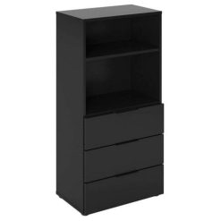 Tout neuf ???? Commode De Rangement Haute 3 Tiroirs 2 Niches L49 Cm DARIK ????