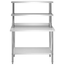 Tout neuf ✨ VIDAXL Table De Travail De Cuisine Avec Etagere 120x60x150 Cm Inox ???? -VIDAXL Shop unnamed file 23