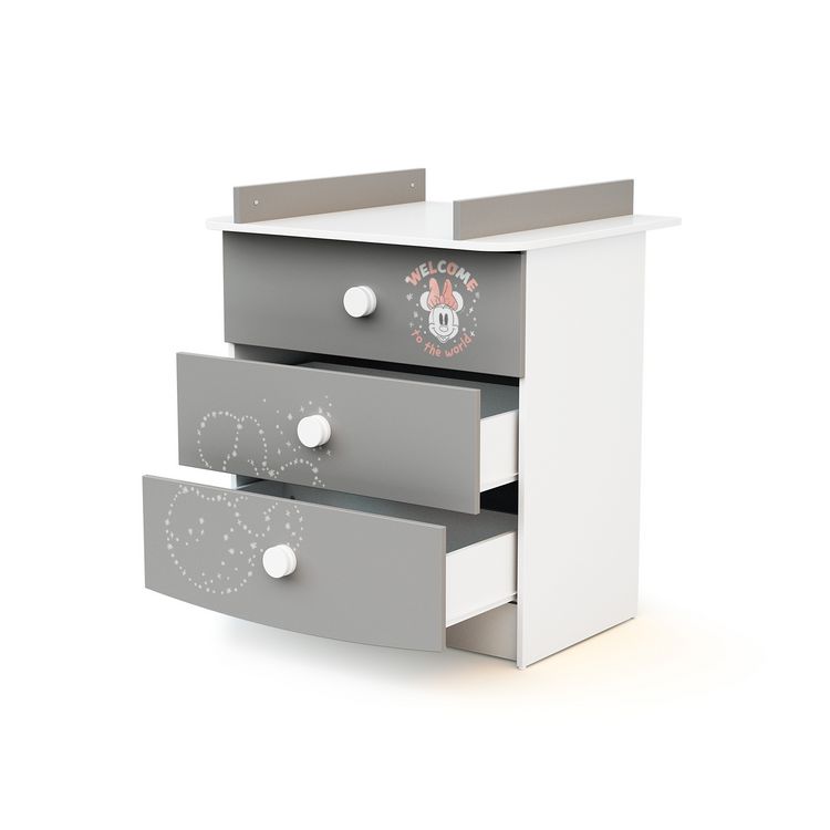AT4 Commode à langer 3 tiroirs MINNIE DISNEY Gris Sortie ???? AT4 Commode à Langer 3 Tiroirs MINNIE DISNEY Gris ???? -VIDAXL Shop unnamed file 2310