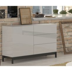 Remise ???? Buffet Moderne Sur Pieds 1 Porte 3 Tiroirs L110cm FLORENCE ????