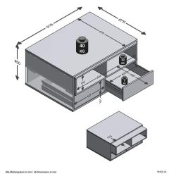 Promo ???? Table Basse Rectangulaire 2 Tiroirs 2 Niches L67,5 Cm MONA ???? -VIDAXL Shop unnamed file 2336