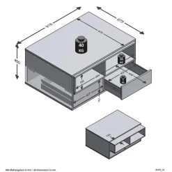 Promo 🔔 Table Basse Rectangulaire 2 Tiroirs 2 Niches L67,5 Cm MONA 🛒 -VIDAXL Shop unnamed file 2336