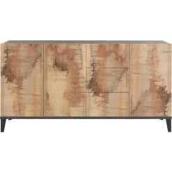 Meilleure affaire ???? Buffet Moderne 3 Portes 3 Tiroirs L160cm BARI ????