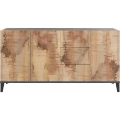 Meilleure affaire 🧨 Buffet Moderne 3 Portes 3 Tiroirs L160cm BARI 🛒