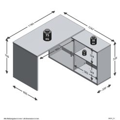 Meilleure affaire ???? Bureau Modulable Droit Ou D'angle Avec Rangement DANA ???? -VIDAXL Shop unnamed file 2369