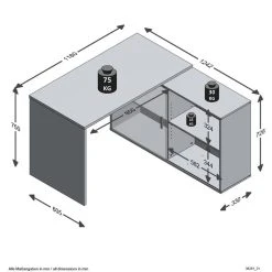 Meilleure affaire 😀 Bureau Modulable Droit Ou D'angle Avec Rangement DANA 😍 -VIDAXL Shop unnamed file 2369