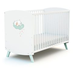 Sortie ???? AT4 Lit Bébé 60x120 Cm WINNIE NUAGE DISNEY Blanc ????