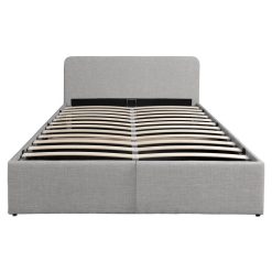 Acheter ✔️ Lit Coffre Avec Sommier Relevable Et Tête De Lit Arrondie En Tissu 160x200 Cm CARVOEIRO ???? -VIDAXL Shop unnamed file 2387