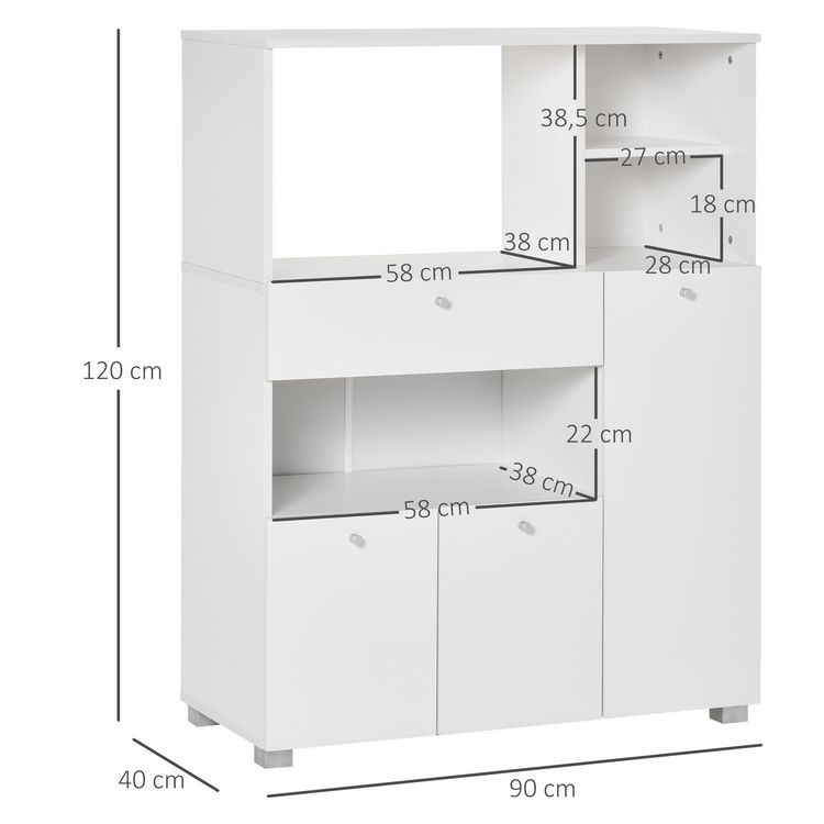 HOMCOM HOMCOM Meuble de cuisine multi-rangements 2 placards 4 niches tiroir coulissant dim. 90L x 40l x 120H cm panneaux particules blanc Meilleure affaire ???? HOMCOM HOMCOM Meuble De Cuisine Multi-rangements 2 Placards 4 Niches Tiroir Coulissant Dim. 90L X 40l X 120H Cm Panneaux Particules Blanc ???? -VIDAXL Shop unnamed file 239