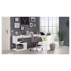 Meilleure vente 🛒 Bureau D'angle Droit Moderne Avec étagères 180 Cm SANTA 🔥 -VIDAXL Shop unnamed file 2405