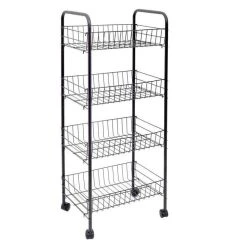 Bon marché 😉 Paris Prix Desserte De Cuisine 4 Niveaux 86cm Gris ✔️