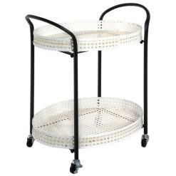 Remise ???? Paris Prix Desserte De Cuisine 2 Niveaux Cannage 70cm Noir ????