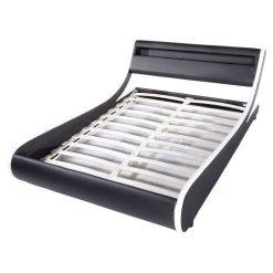 Promo ⭐ Lit Avec Sommier Et Tête De Lit LED En PU 140x190 Cm NEON ???? -VIDAXL Shop unnamed file 2437