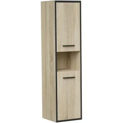 Tout neuf 🧨 Colonne De Salle De Bain à Suspendre 2 Portes 1 Niche L30 Cm ROXY 😉