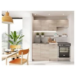 Le moins cher 👍 Cuisine Complète 3 éléments Hauts Et 2 éléments Bas L180cm MELBA ✨